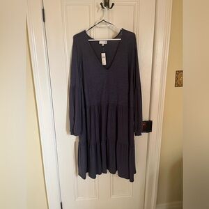 Anthropologie Plus Size Tiered Navy Sweater Dress - RO&DE - NWT